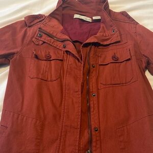 Kersh Rust Red Utility Jacket with Button-Flap Pockets